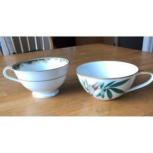 Two Vintage Tea Cups Noritake Warrington # 6872 Noritake Canton # 5027 Japan
